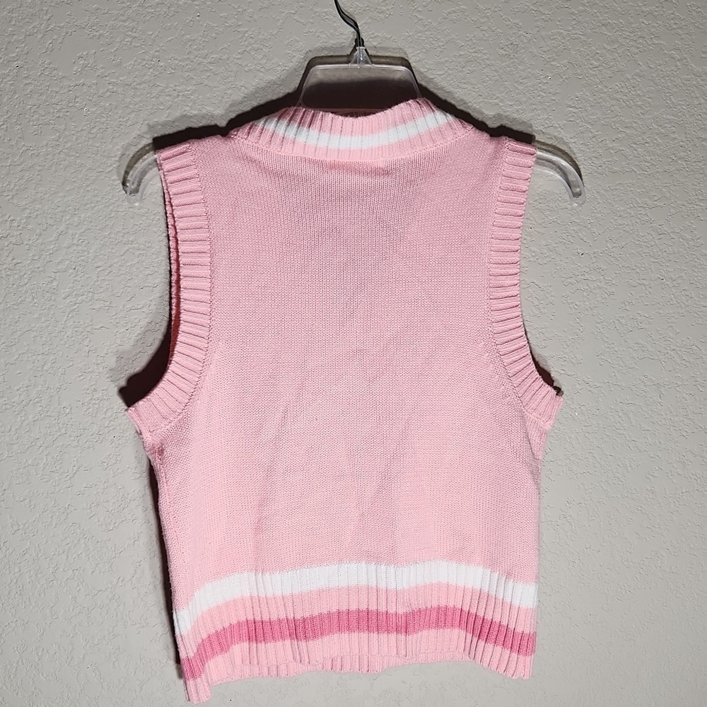 Rumwe Sweater Womens Size 8 To 10 Bunny Vest Pullover Light Pink White - Picture 4 of 8